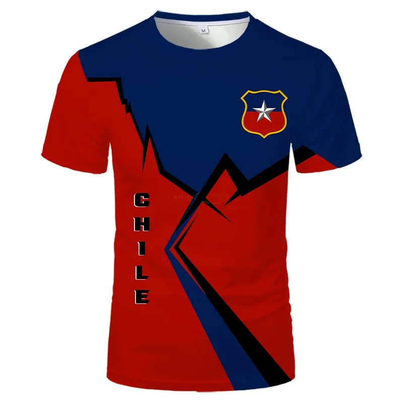 2024 Chile Independence Day T-shirt Men & Women Summer Crewcollar Short-sleeved Casual Tee Sports Chilean Flag Graphic T Shirts