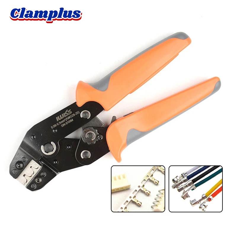 SN-01BM Ratchet Wire Cable Crimping Pliers Tool 0.08-0.5mm² for Dupont PH2.0 XH2.54 KF2510 JST Molex D-SUB Terminal Clamp Tool