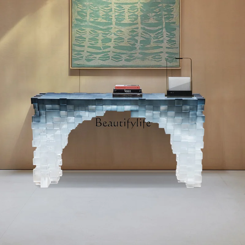 Simple modern entrance desk against the wall acrylic Rubik's Cube Ruijing desk case