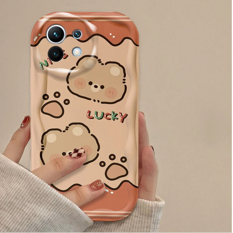 جميل القهوة الدب قضية الهاتف ل Xiaomi POCO X7 X6 X5 X3 NFC F7 الترا F6 F5 برو F4 F3 GT M5S C65 C75 M3 M4 M5S M6 M7 برو 4G 5G
