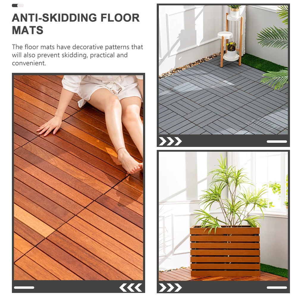 

2pcs Plastic Floor Mats Outdoor Garden Non-Slip Ground Cushions Thick Durable Interlocking Mats For Yard Decking Splicing