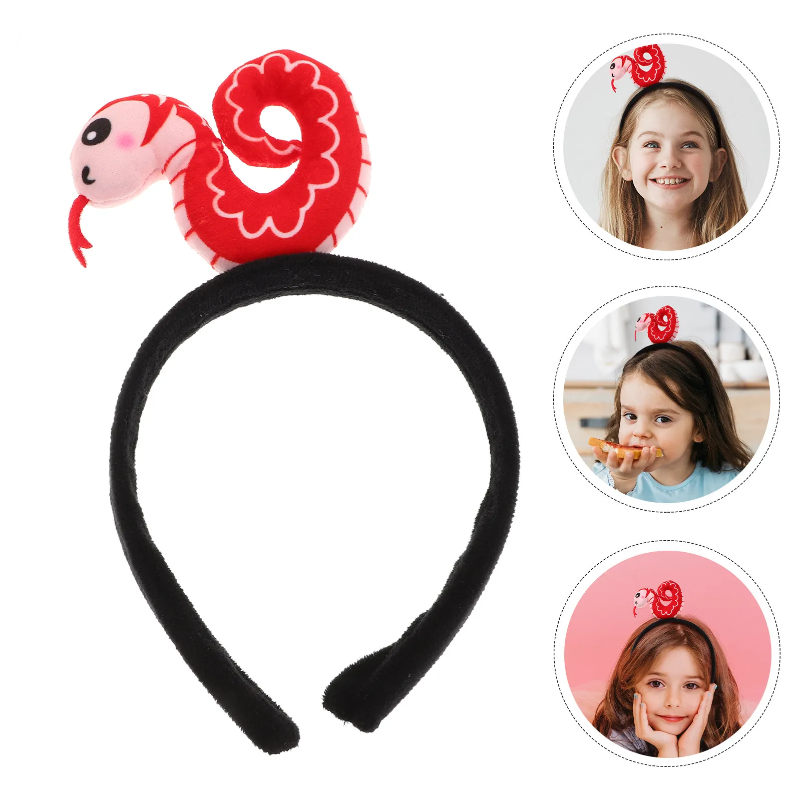 Cartoon Snake Dress Up Headband Snake-Themed Hairband for Chinese New Year Adults Costume Party Birthday Celebration Fun