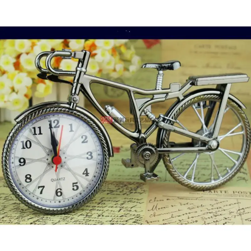 1Pc Uhr Schreibtisch Retro Fahrrad Wecker Kreative Uhr Stilvolle Hause Eingerichtet Tisch Uhr Schreibtisch Uhr