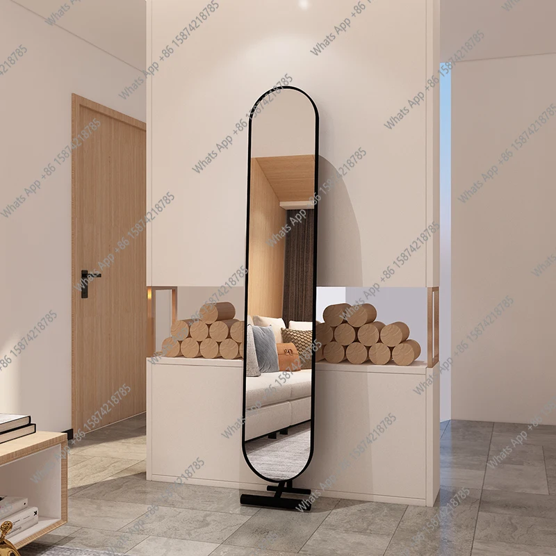 Adjustable clothing store full-body mirror extremely narrow mirror full-length mirror home girls bedroom floor fitting