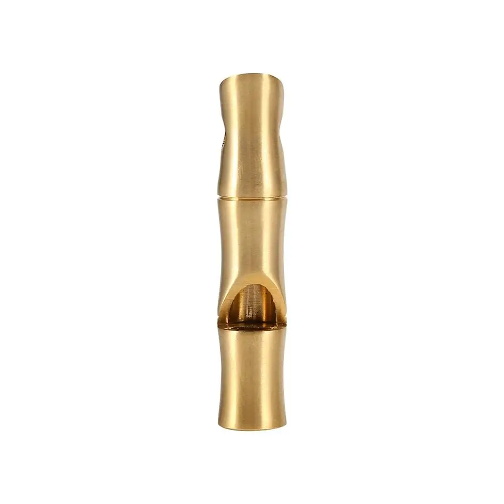 High Decibel Metal Survival Whistle | Brass Bamboo Design for Outdoor Emergency & Defense Training