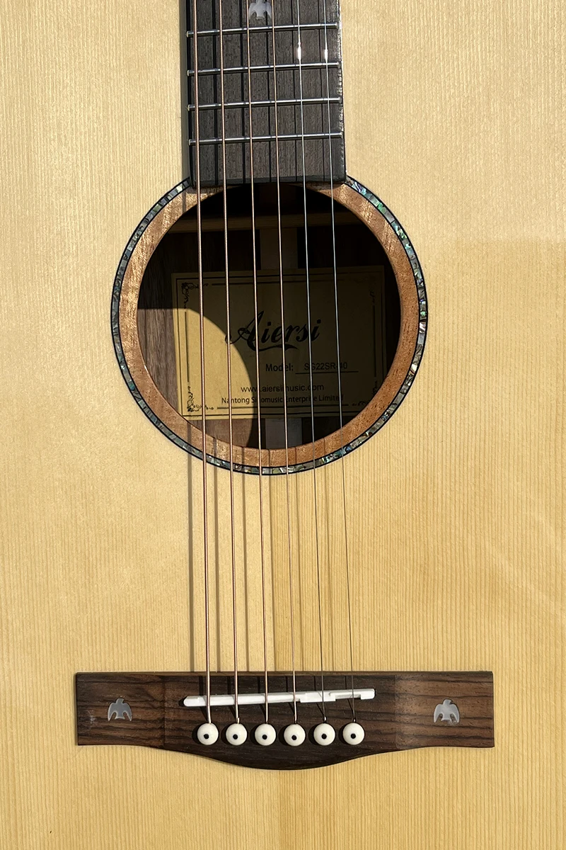 اليدوية عالية الجودة 40 بوصة SJ نمط الصلبة شجرة التنوب العلوي الصوتية الغيتار لامعة الصلب سلسلة آلة موسيقية #2