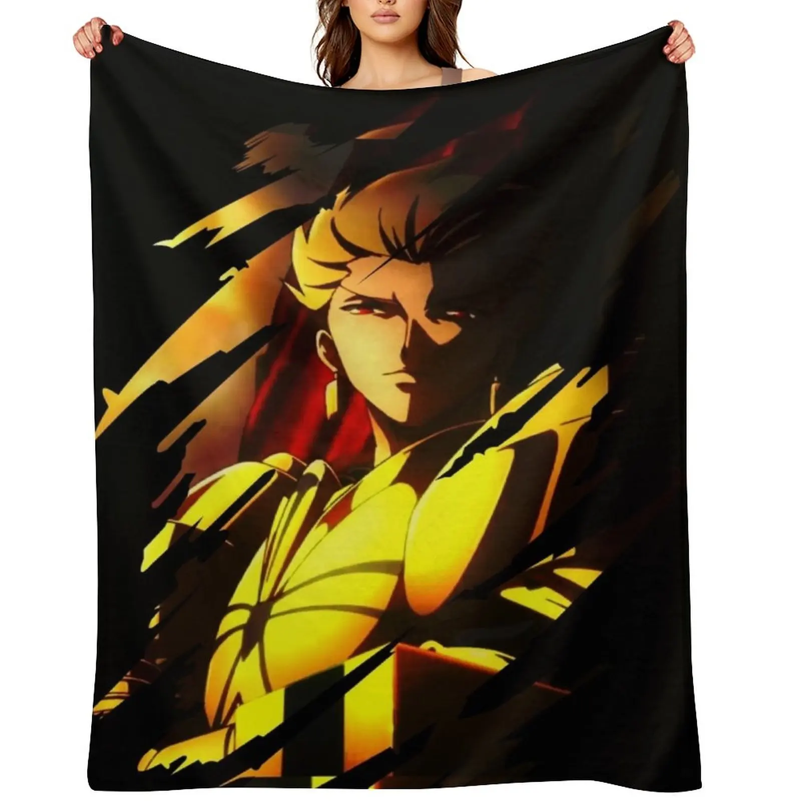 

Gilgamesh Fate Throw Blanket Thermal anime Soft Plush Plaid Blankets