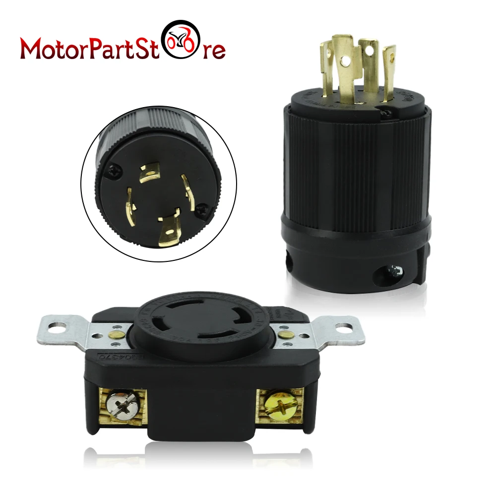

L14-30P Вилка генератора L14 30P 30A 125V-250V 4-контактный электрический разъем с поворотным замком RV Вилка и розетка переменного тока для генератора NEMA