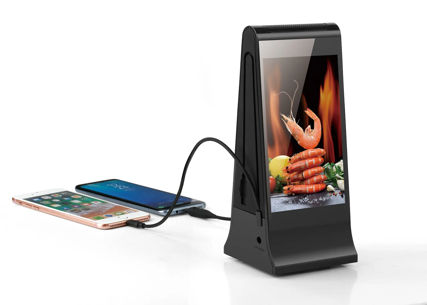 New 868 High Quality Double 7 Inch Lcd Touch Screen Android Wif Indoor Restaurant Table Digital Menu Advertising Equipment - view 3