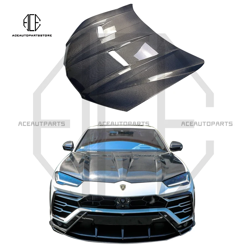 

Real Carbon Fiber Body Kit For Lamborghini Urus Top Style Front Bumper Hood Engine Cover Front Bonnet 2018-2021