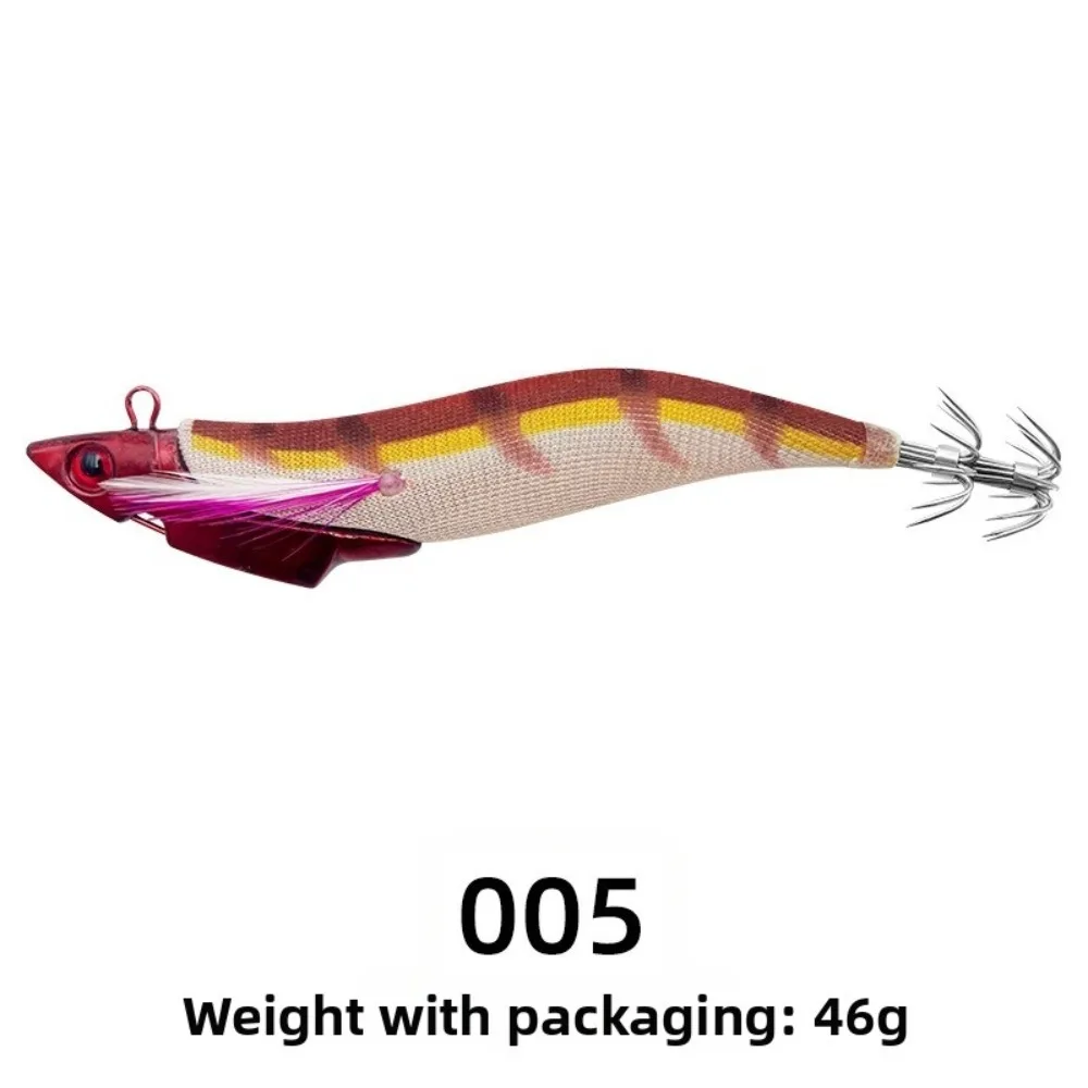 13.4cm Length Wooden Fishing Lure 39g Weight Rattle Beads Glow Fishing Lure Sinking Design Reinforced Hook Shrimp Squid Lure