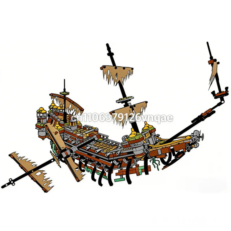 

Пиратский корабль, строительный блок MOC, Мэри, пиратский строительный блок, корабль, кирпичная головоломка, игрушка, Рождественский подарок для мальчиков