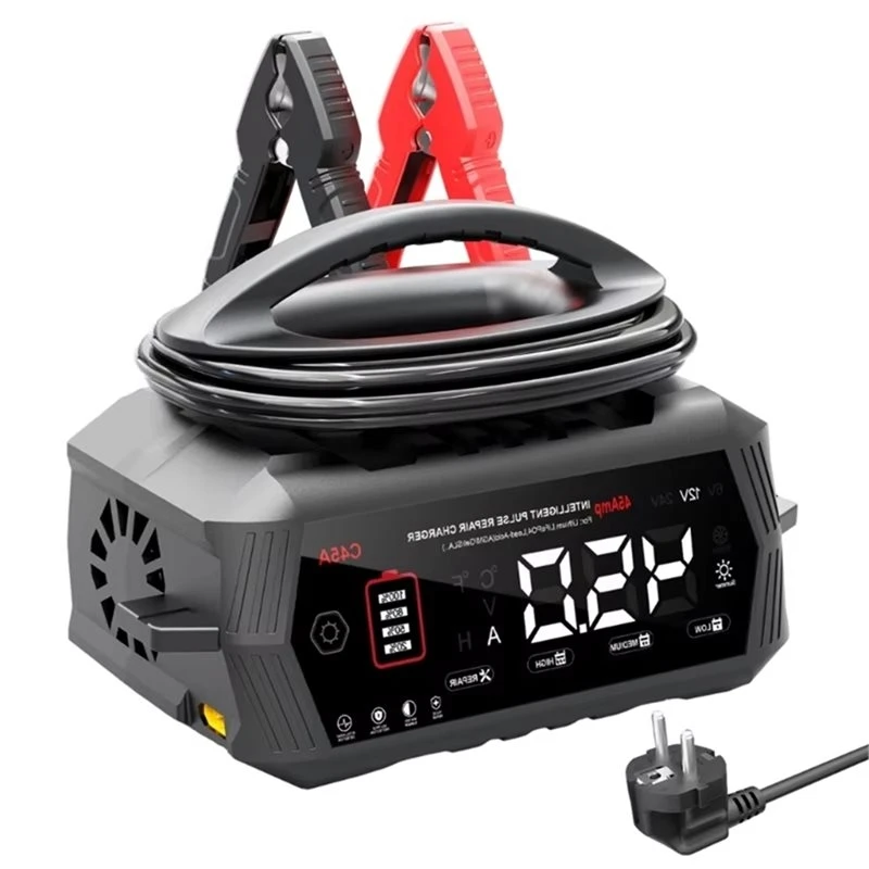DT42-Smart Car Battery Charger Lead-Acid Battery Charger Car And Motorcycle Battery Charger EU Plug