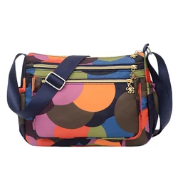 Bolsa de Ombro de Nylon Feminina, Multi Bolsos Durável, Leve, Crossbody, Feminina, Mensageiro, Alta Qualidade, Moda, SAC