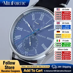 Milifortic Vintage Dress Wristwatches Calendar Hand VH61 Movement Sapphire Crystal 10ATM Stainless Steel Retro Quartz Watches