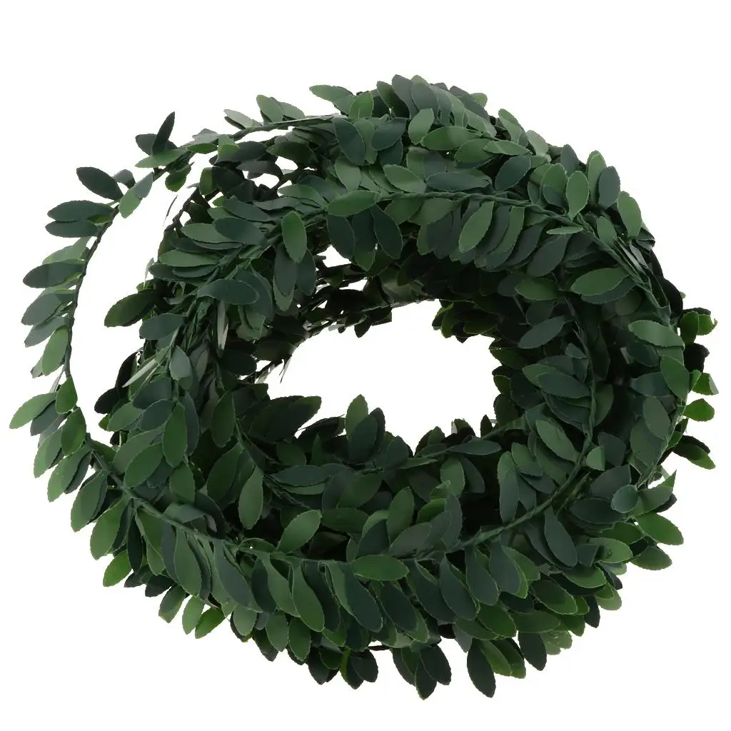 7.5m Long Artificial PVC Green Plants Rattan Vines Wedding Floral Decor Floral Wall Decor Flower Wreath