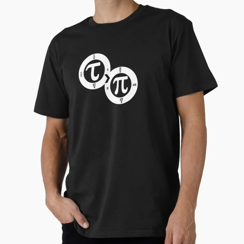

Tau vs Pi π Symbol 3.14 funny math science Gift t shirt for man Large size Tops S-6XL 100% cotton print Clothes