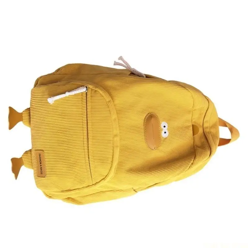 

X90D Cartoon Corduroy Backpack School Book Bag for Teen Girls, Corduroy Laptop Bag Women Travel Daypack Corduroy Shoulder Bag