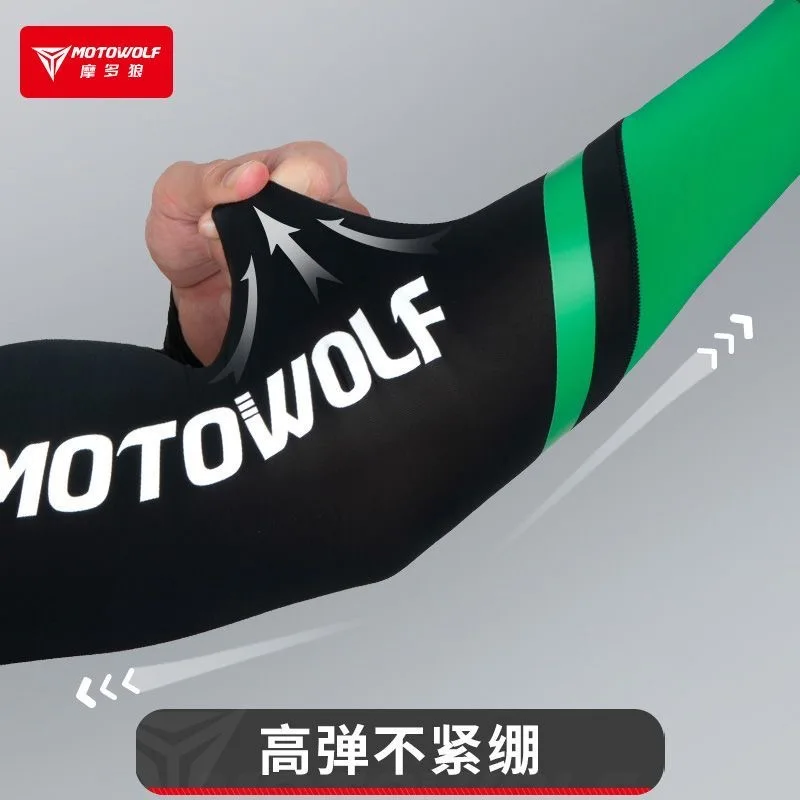 

Motowolf Summer Motorcycle Sunscreen Sleeves Arm Sleeves Ice Silk Breathable Quick Dry Elastic Anti Slip Cool UV Protection