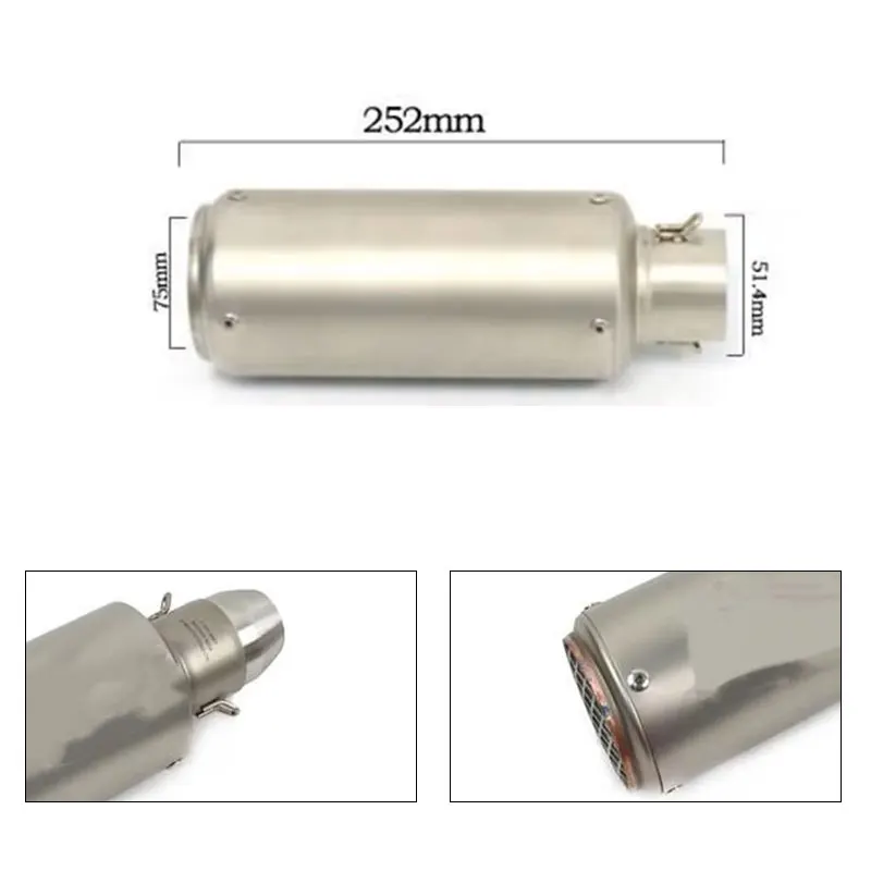 Stainless steel modified straight-through exhaust pipe 51mm interface motorcycle exhaust pipe for Yamaha and Kawasaki models