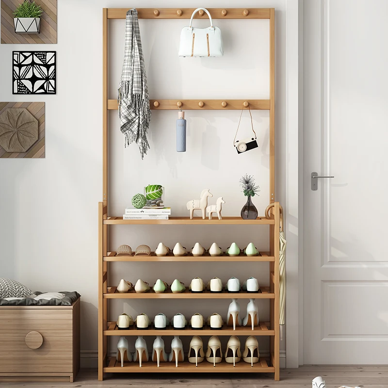 

Shoe Clothes Coat Racks Wooden Standing Storage Bag Hange Dress Coat Racks Modern Garment Porte Manteau Entrance Hall Furniture