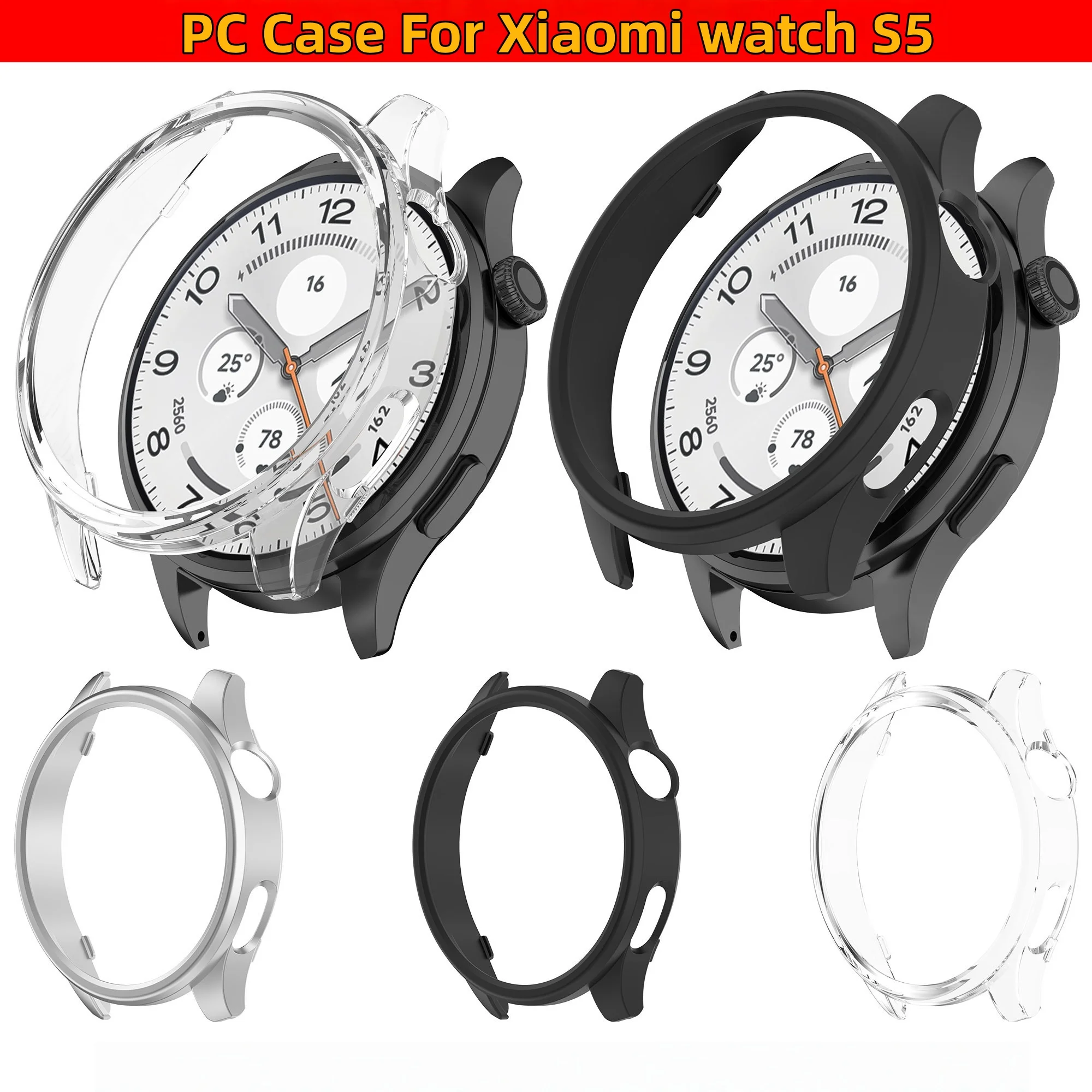 PC Protective Case Bumper Cover For Xiaomi Watch S5 Anti-Scratch Shockproof Shell Frame