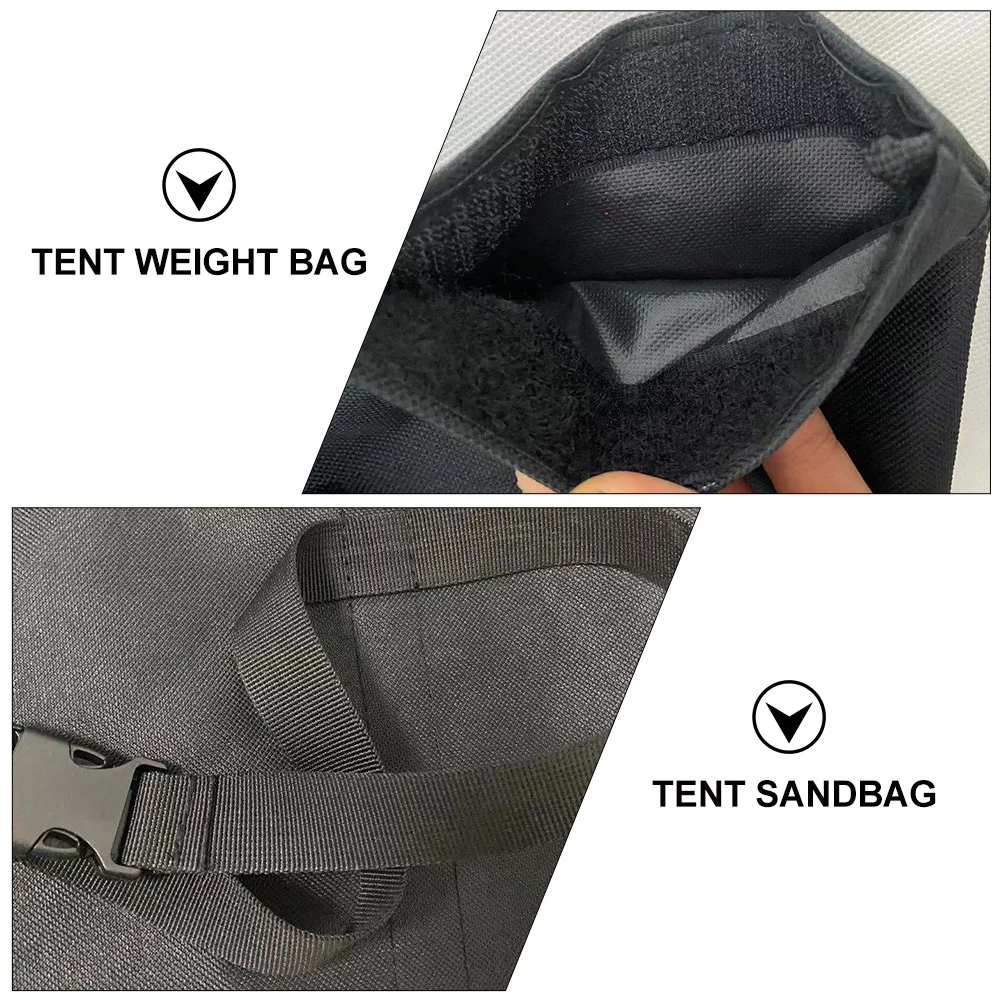 4 قطعة خيمة سوداء في الهواء الطلق الرمل يندبروف أكياس الوزن الثقيلة المظلة الثابتة الرمل للتخييم نزهة السوق أحداث الشاطئ #1