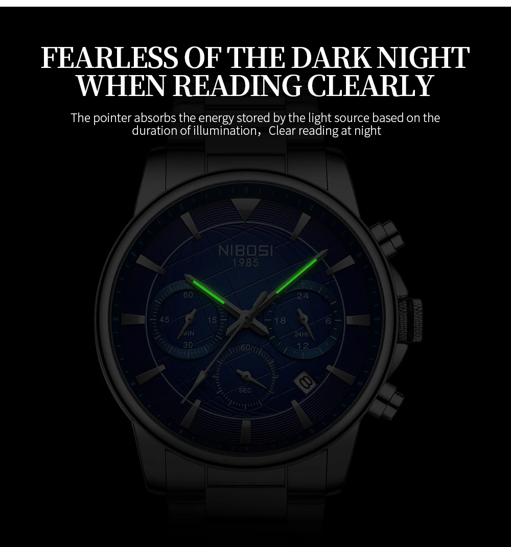 NIBOSI Top Brand Luxury New Men Watch Quartz Man Watches Waterproof Luminous Watch for Men Date Chronograph Sport Wristwatch