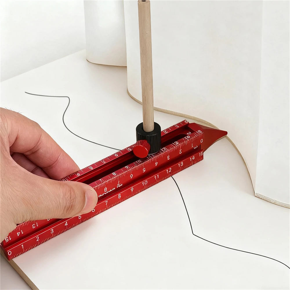 Woodworking Closing and Marking Ruler 4-in-1 Aluminum Alloy Contour Extractor Edge Corner Measuring Gauge Ceiling Level Ruler