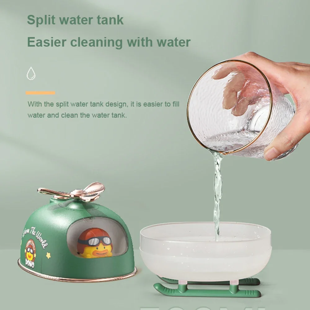 USB Electric Diffuser Mini Cartoon Helicopter Air Humidifier with Warm Night Light for Car Office Home
