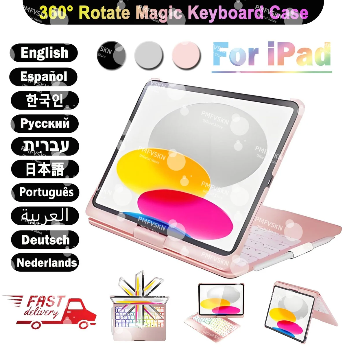 360° Swivel Bluetooth Keyboard For iPad 11th Generation 2025 10th Gen Case For iPad Air 11 13 Air 5th 4th iPad Pro 11 12.9 13