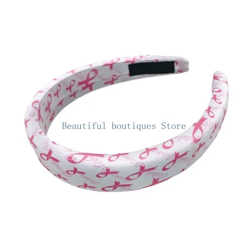 U4LF Health Awareness Female Headband Gentle Fabric Adjustable for Various Head Sizes
