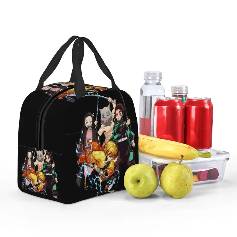 Custom Demones S-Slayer Thermal Insulated Lunch Bag Women Portable Lunch Container for Work School Travel Multifunction Food Box view 5