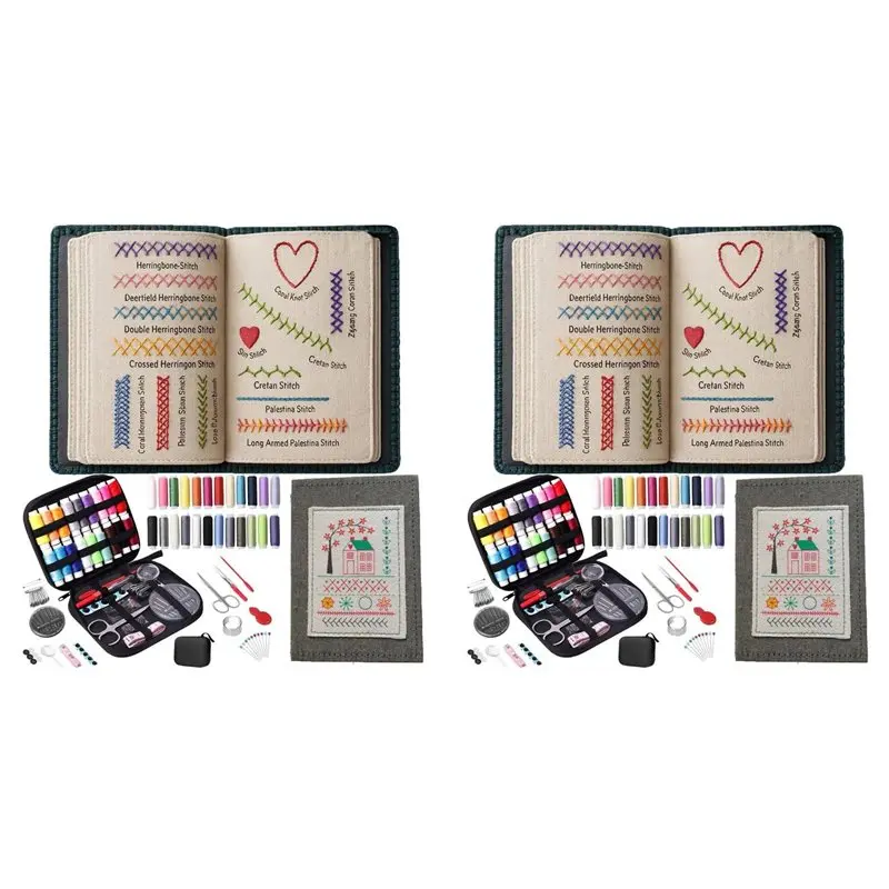 

Набор для вышивания SDFC-2X, обновленная версия, 106 узоров с инструментами и обучающими материалами, 86 предметов, набор для начинающих, для рукоделия своими руками