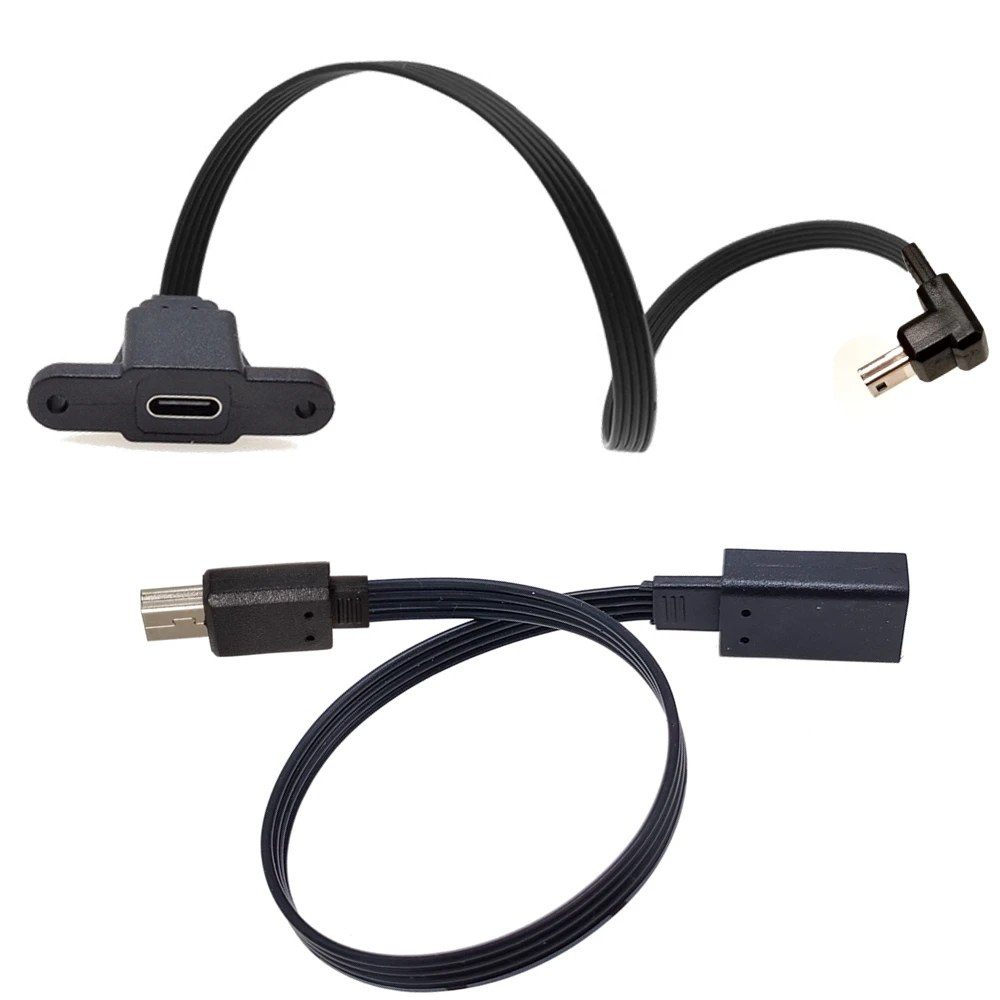 10cm 20CM  Neue Mini USB Left Right UP Down Stecker auf Typ-c Weiblichen Lade Daten Adapter Kabel Adapter