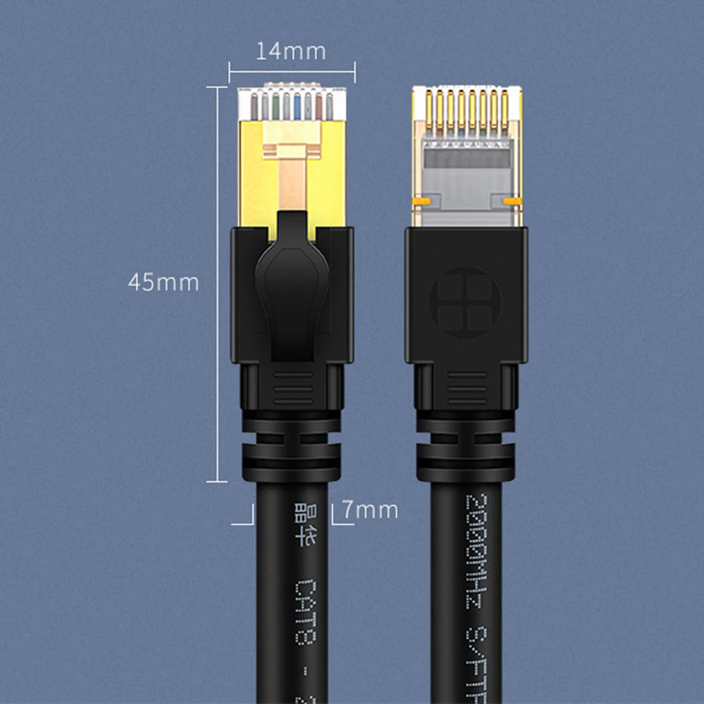 

2 Meters Cat 8 Ethernet Network Black 26Awg Pure Copper Double Shielded 2000Mhz High Pvc Durable For Gaming