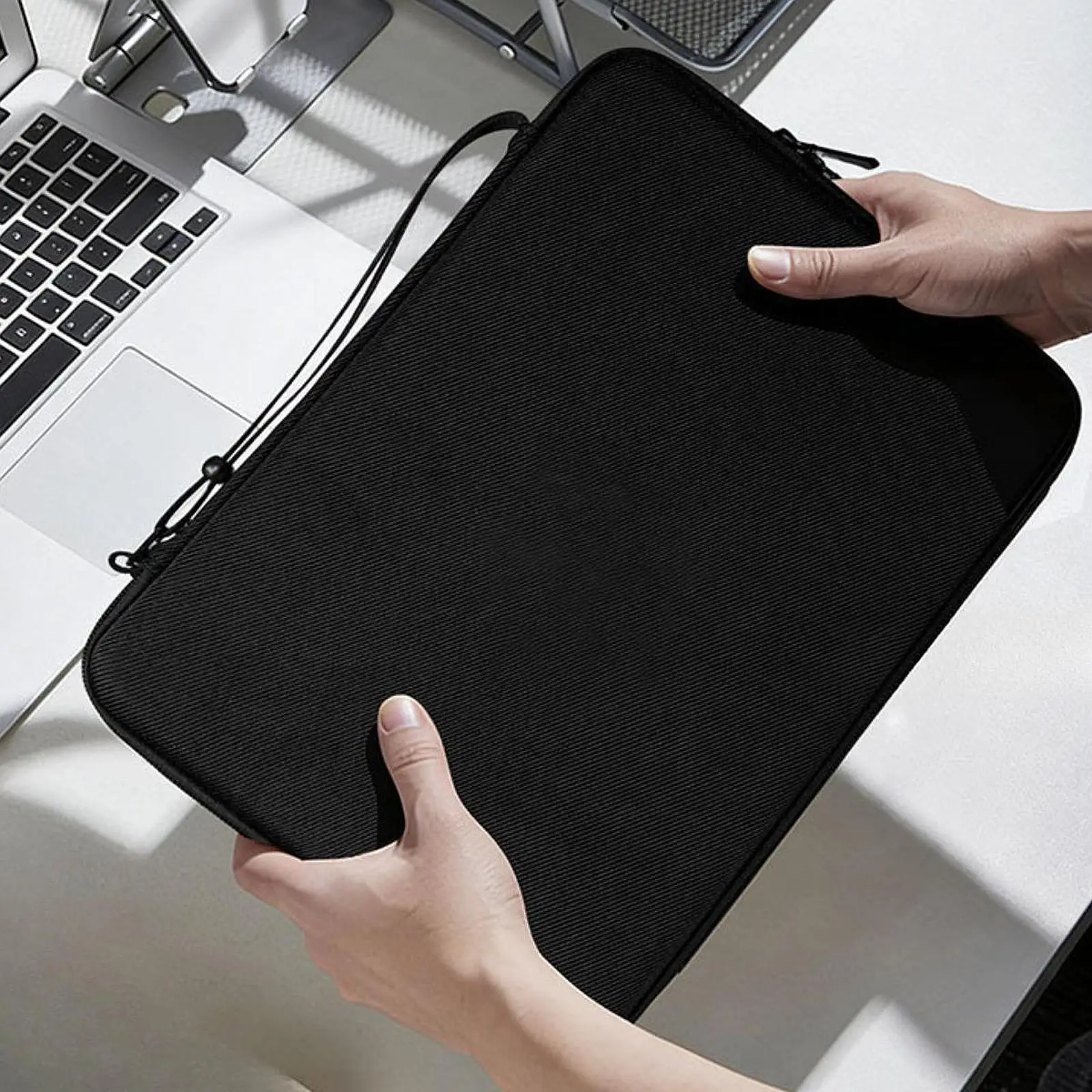 Laptop Sleeve Case with Large Compartment Anti Scratch Lining Casual Daypack for Outdoor Commuting