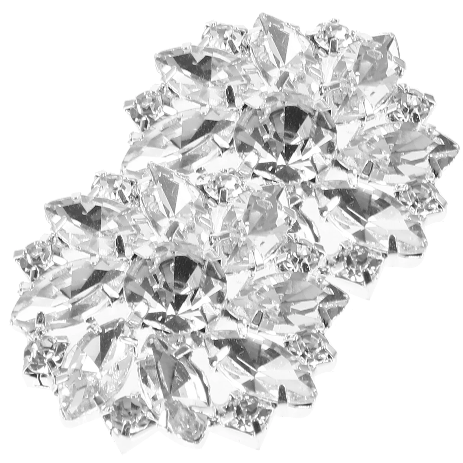 

2pcs Rhinestone Shoe Buckles Bride Party Accessories Shiny Buttons Metal Sewing Crafting Embellishments Glass Diamond Buttons
