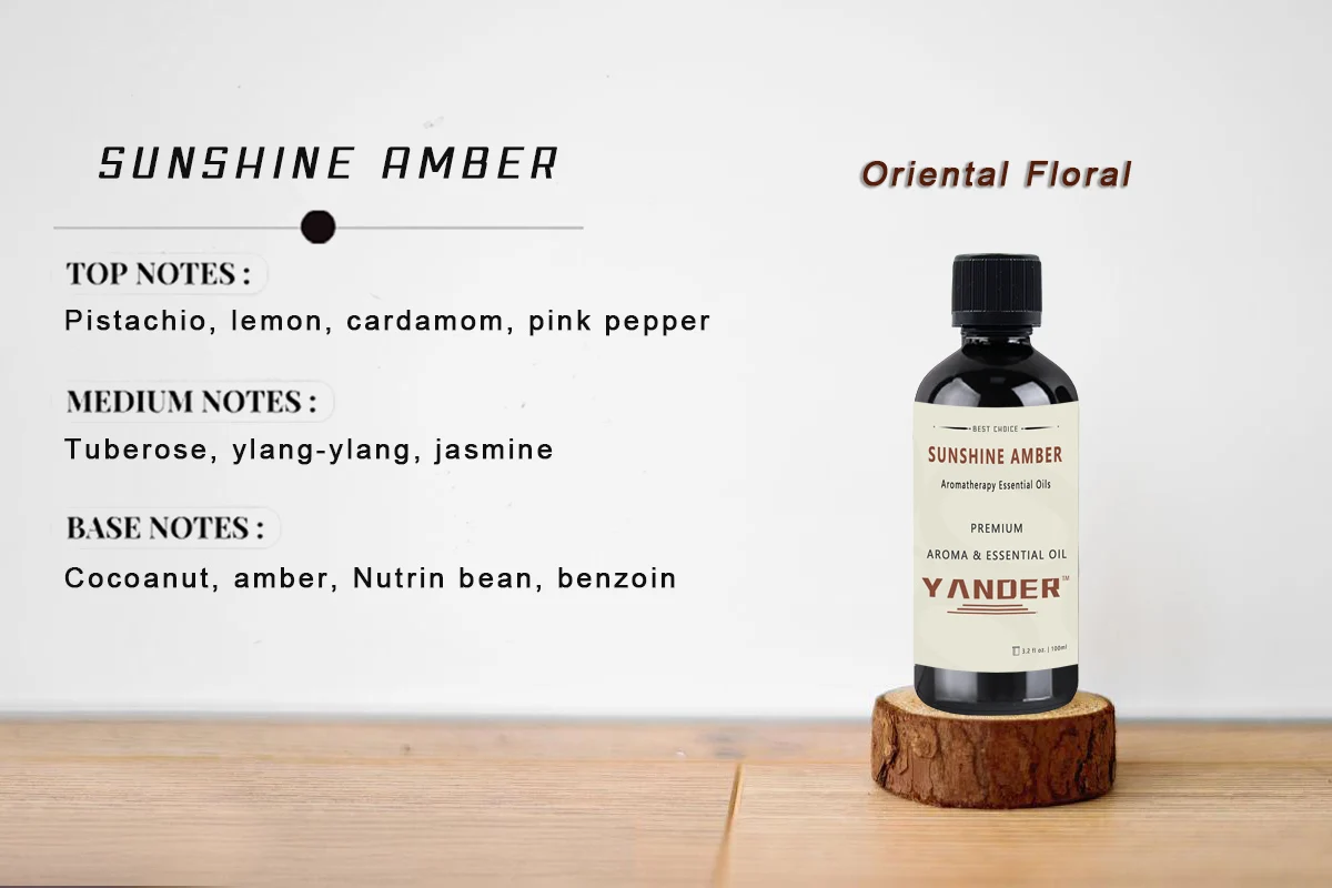 YANDER Sunshine Amber High Concentrated Essential Oil Cologne Unisex Perfume Home Fragrance Amber Parfum Oil For Perfume Making