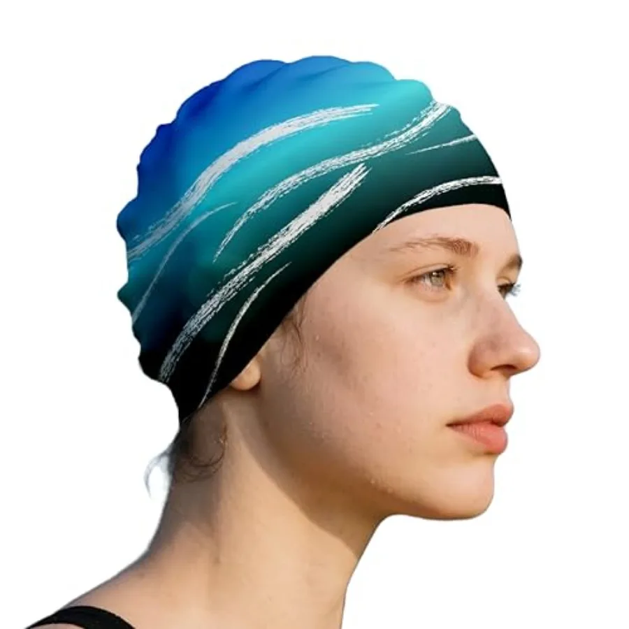 

Swim Cap for Long Hair, Durable Silicone Swimming Caps for Women Adults Youths, Non-Slip Waterproof Swim Cap to Keep Hair Dry