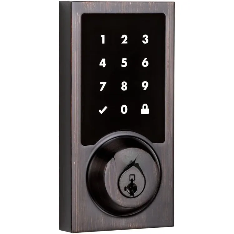 

916 Contemporary Touchscreen SmartCode Electronic Deadbolt Smart Lock featuring SmartKey Security and ZigBee 3.0 Technology