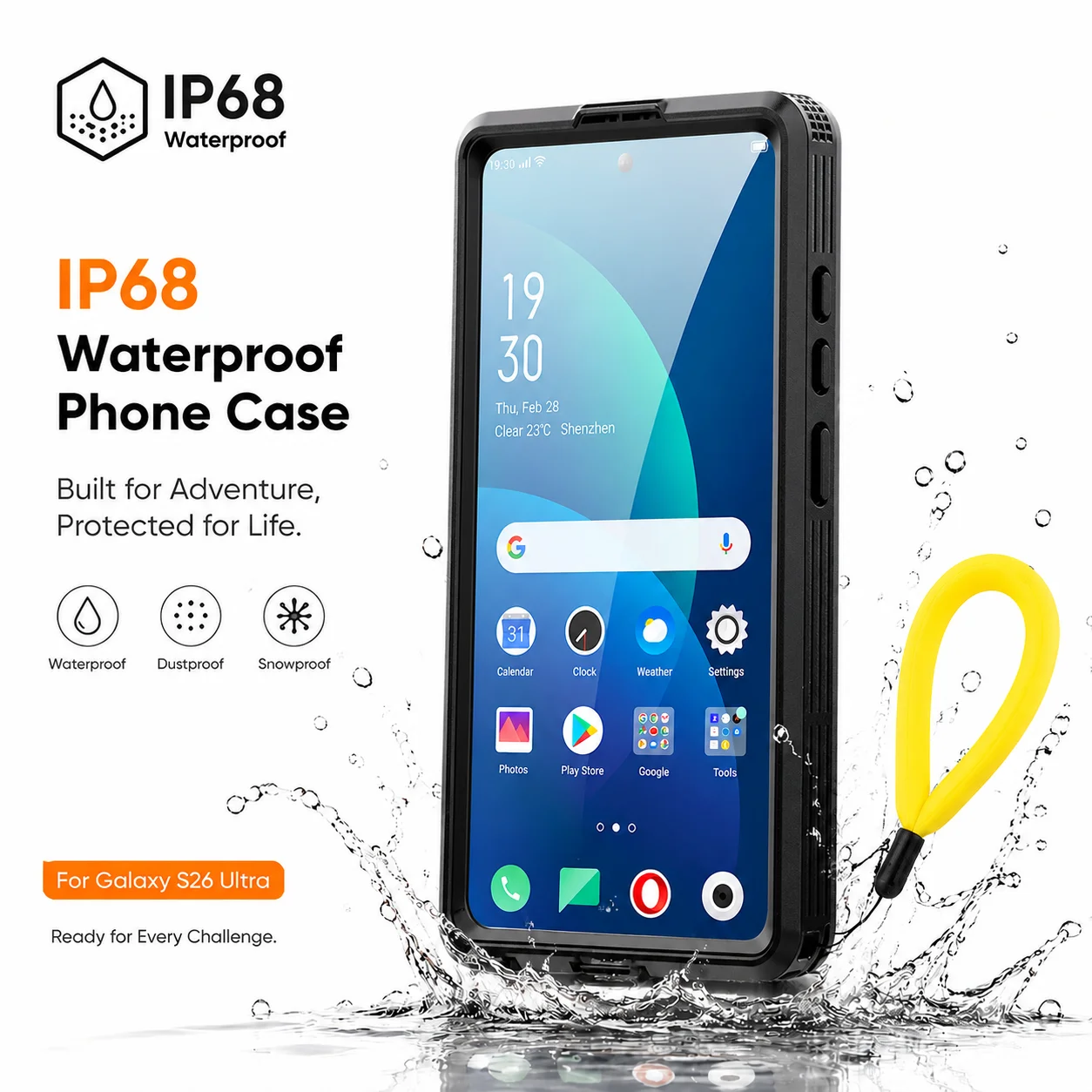 IP68 Wasserdichte Handyhülle, Geeignet für Samsung Galaxy S26 Ultra S25 S24 Serie, mit Schwimmring, Berührungsempfindlich, Rundum-Schutz – Detail 5