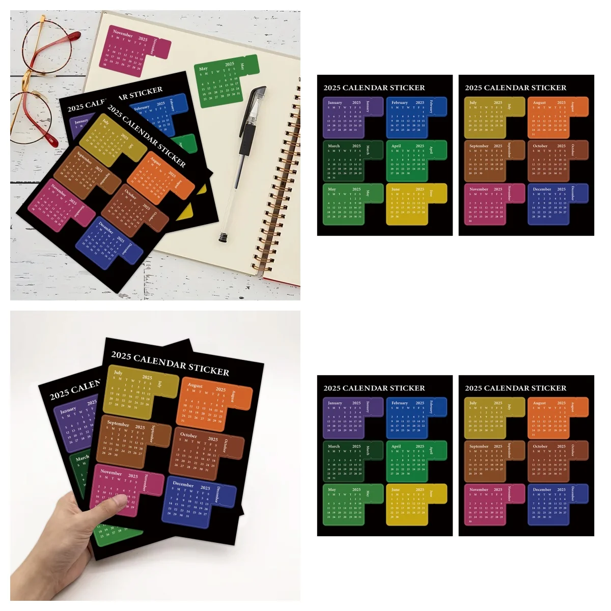 Creative Note Pad 2025 Calendar Plan Notepad Schedule Index Label Adhesive Sticker Monthly Calendar Notepad Diary for Office