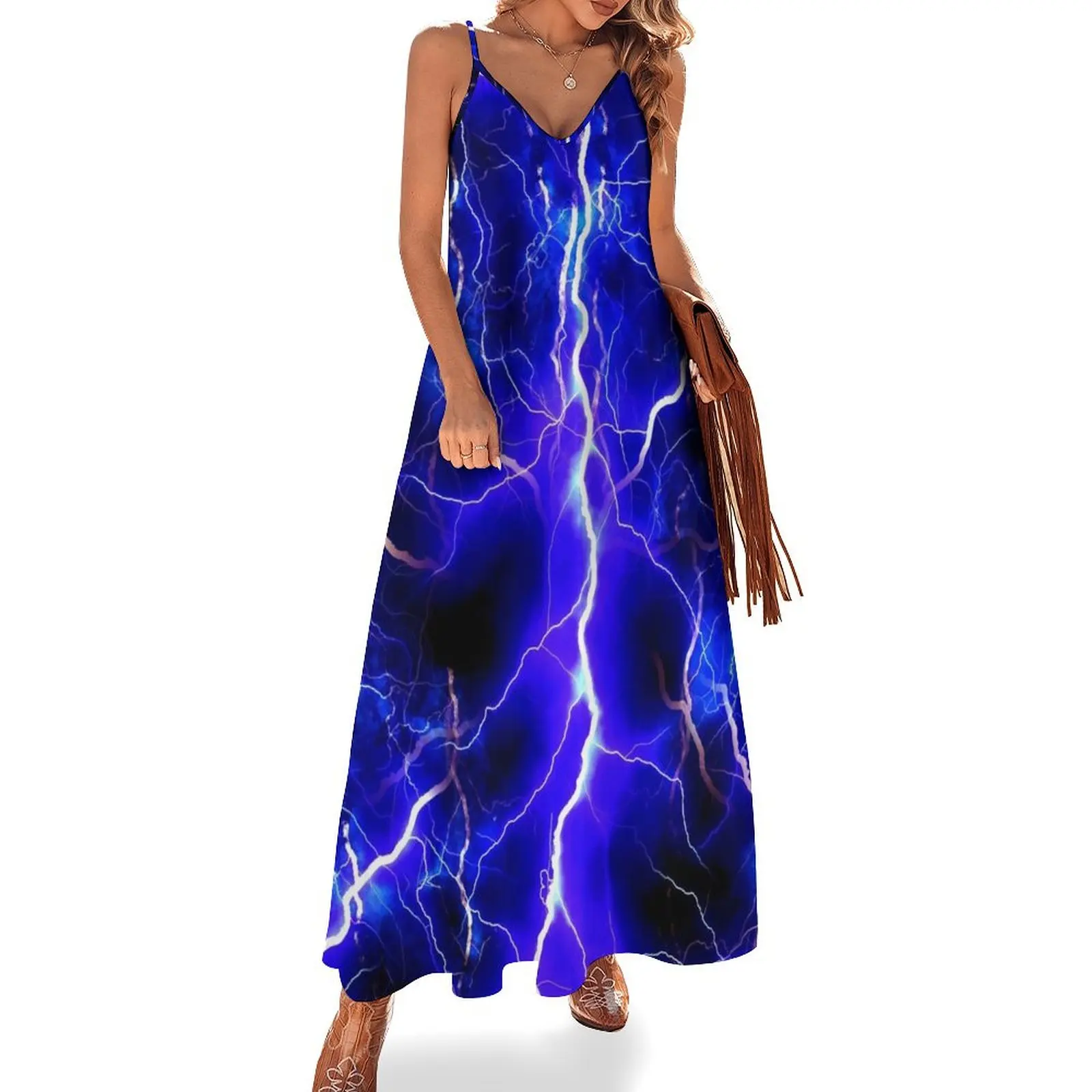 

Blue Lightning Sleeveless Dress womens dress luxury dresses prom dresses dresses women summer 2024