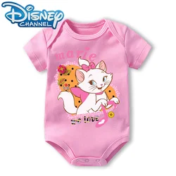 Baby Clothes Bodysuit for Newborn Infant Jumpsuit Boys Girls Disney Mickey Mouse Cat Short Sleeves Romper Onesies 0 To 12 Months