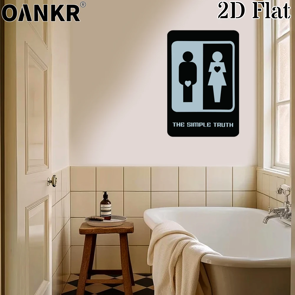 Affiche murale vintage en métal, cadeau idéal 12x8 pouces, plaque décorative pour salle de bain « La simple vérité »