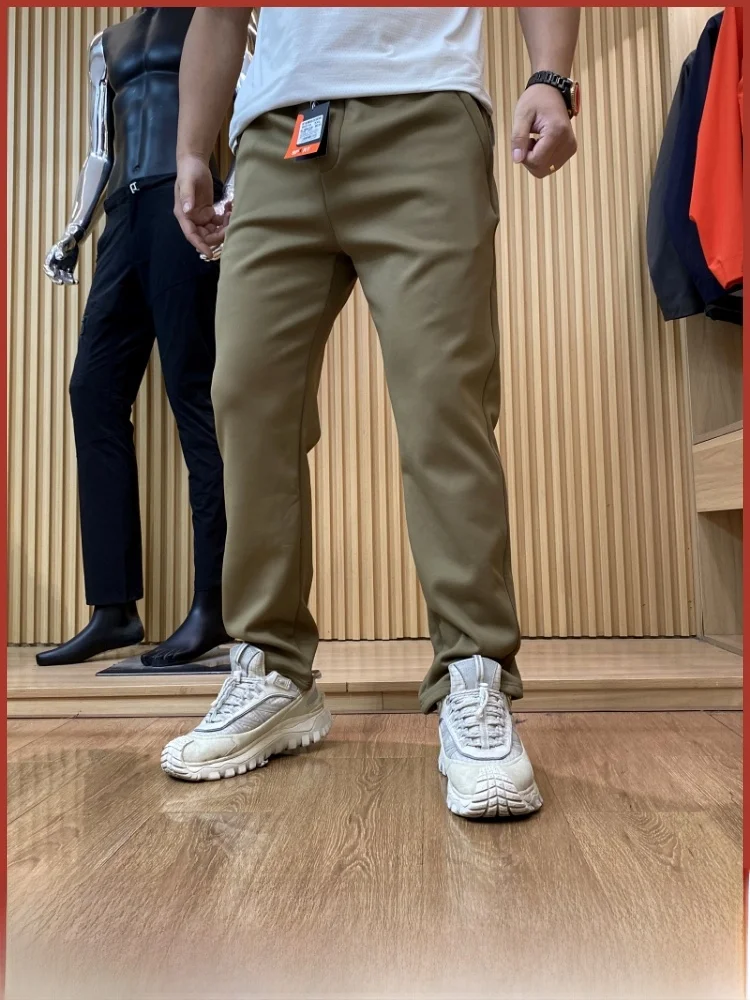 

Высококачественные уличные мужские повседневные термобелье на подкладке, ветрозащитные водонепроницаемые эластичные прямые брюки на осень и зиму