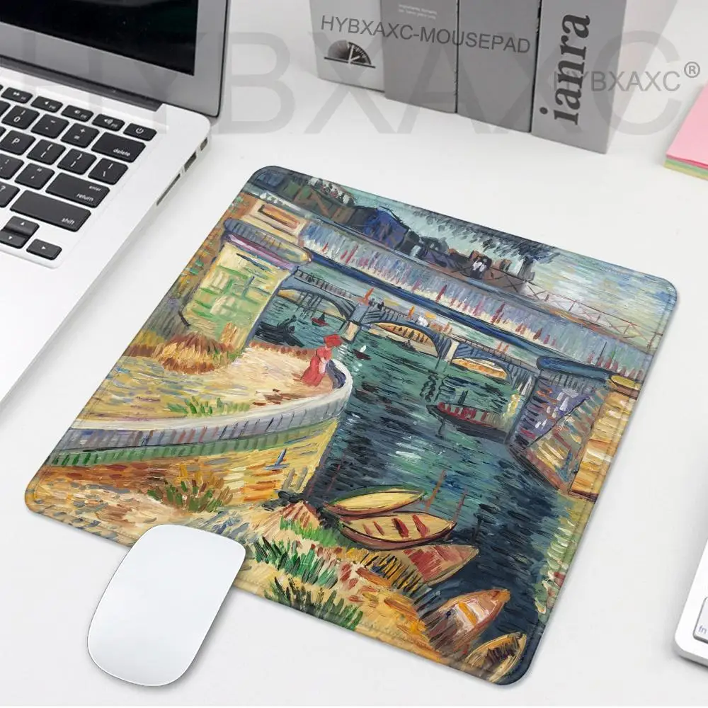 HYBXAXC Van Gogh Oil Painting Mouse Pad Small 45x40 Thickened Desktop Computer Keyboard Wireless Mouse Boy Girl Gift for CS DOTA