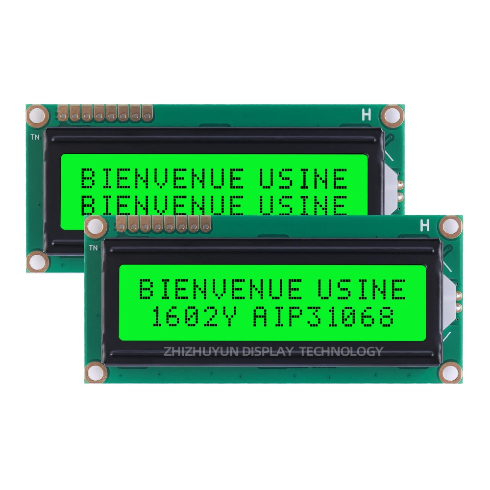 1602Y Serial Port LCD Module European 1602 COB Monochrome Character Screen Yellow Green Film 1602Iic LCD Display Screen