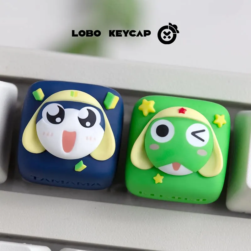 Teclas de la serie Keroro Tamama, teclas personalizadas para teclado mecánico, teclas lindas y divertidas para aliviar el estrés, regalos periféricos de anime